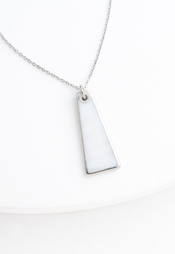 Pillar Mother of Pearl Necklace in Silver