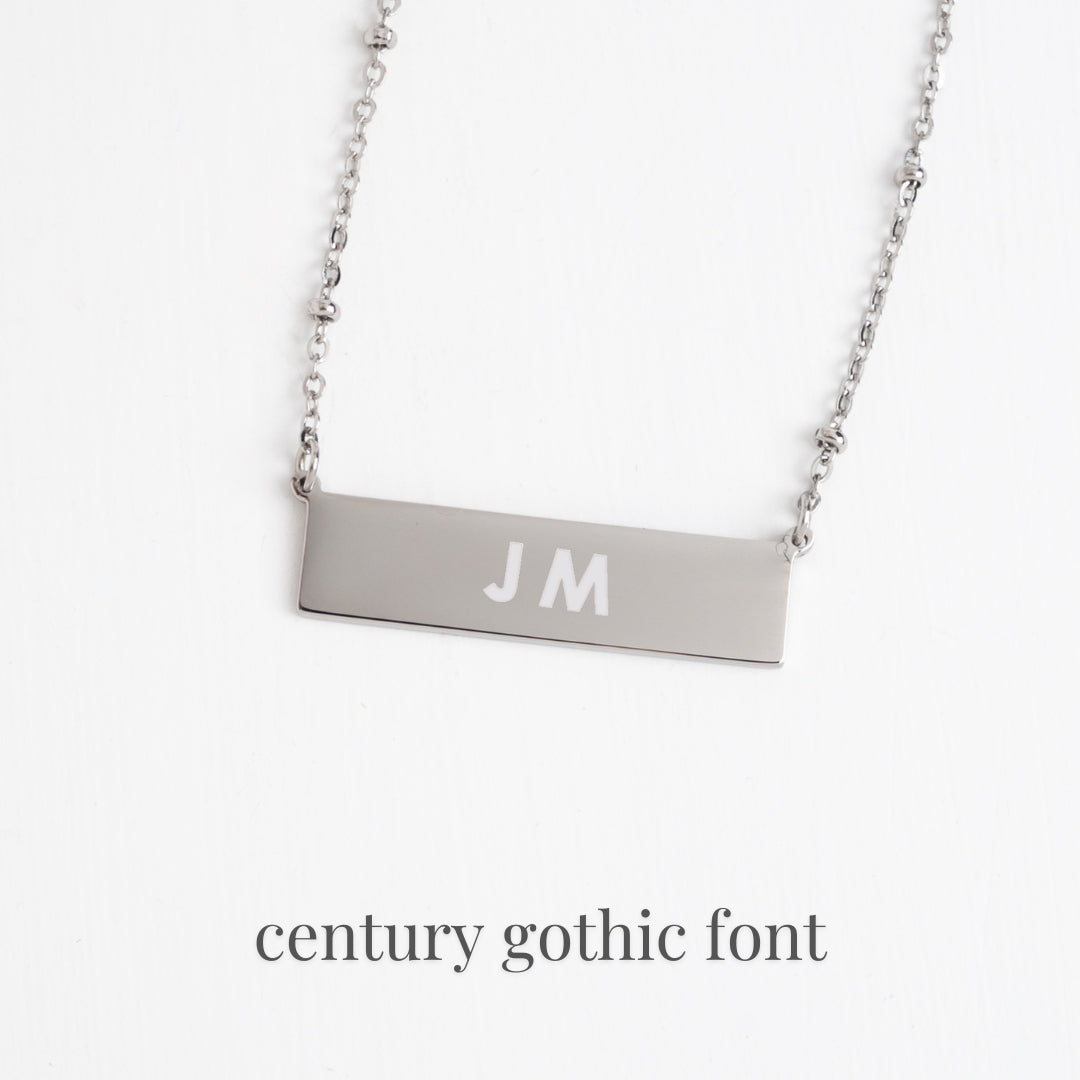 Engravable Silver Bar Necklace