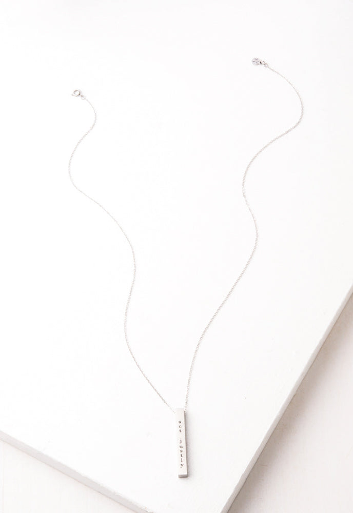 Justice Silver Bar Necklace