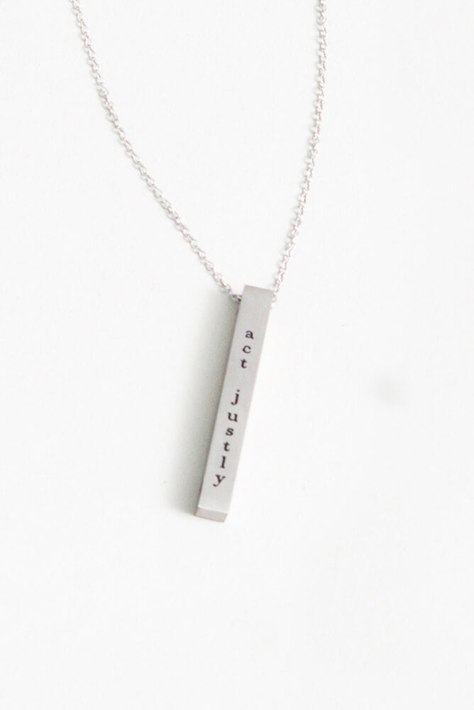Justice Silver Bar Necklace