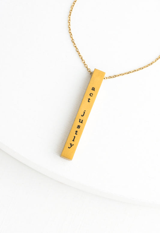 Justice Gold Gold Bar Necklace