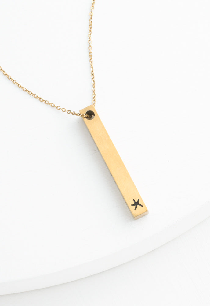 Justice Gold Gold Bar Necklace