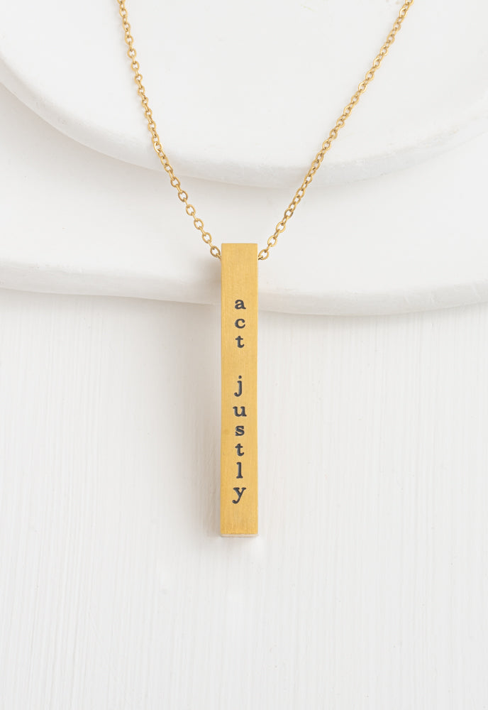 Justice Gold Gold Bar Necklace