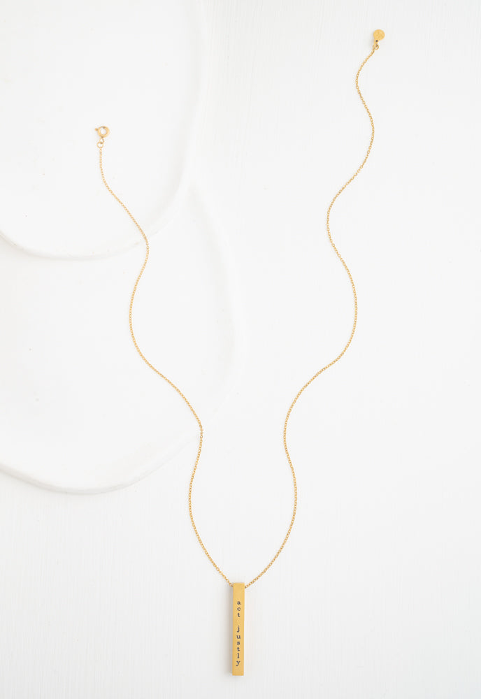 Justice Gold Gold Bar Necklace