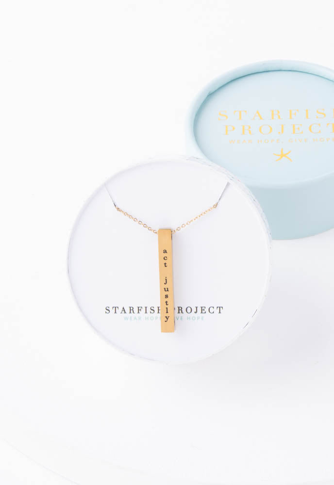 Justice Gold Gold Bar Necklace