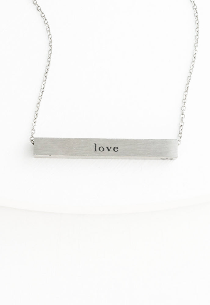 Faith Silver Bar Necklace