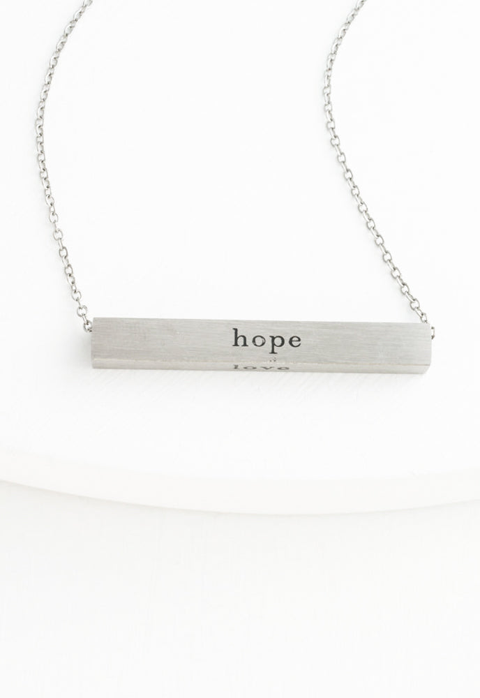 Faith Silver Bar Necklace
