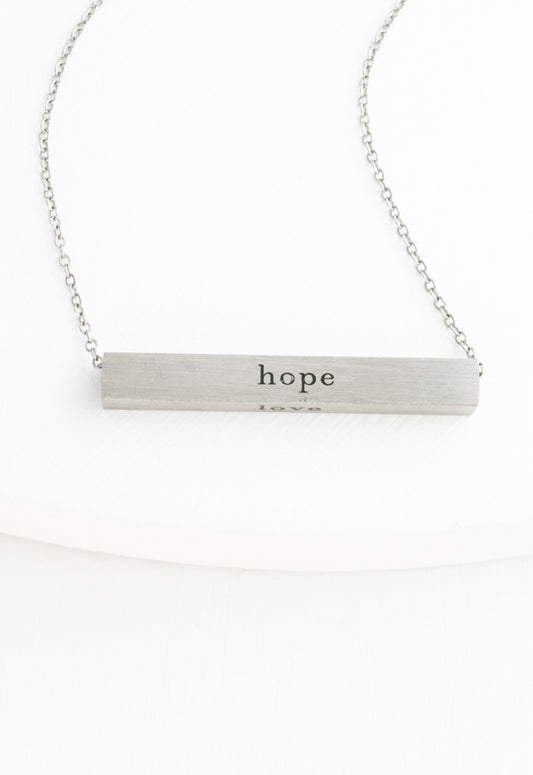 Faith Silver Bar Necklace