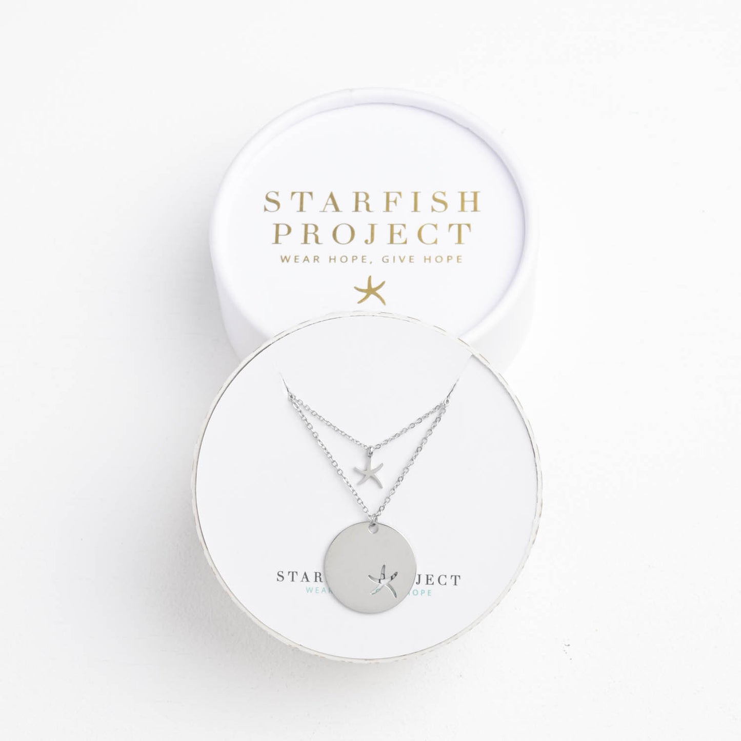 Community Silver Starfish Pendant Necklace Set
