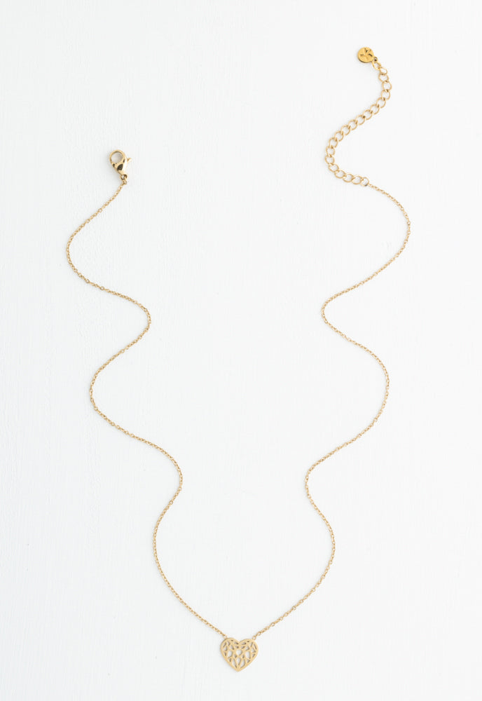 Ling Gold Heart Pendant Necklace