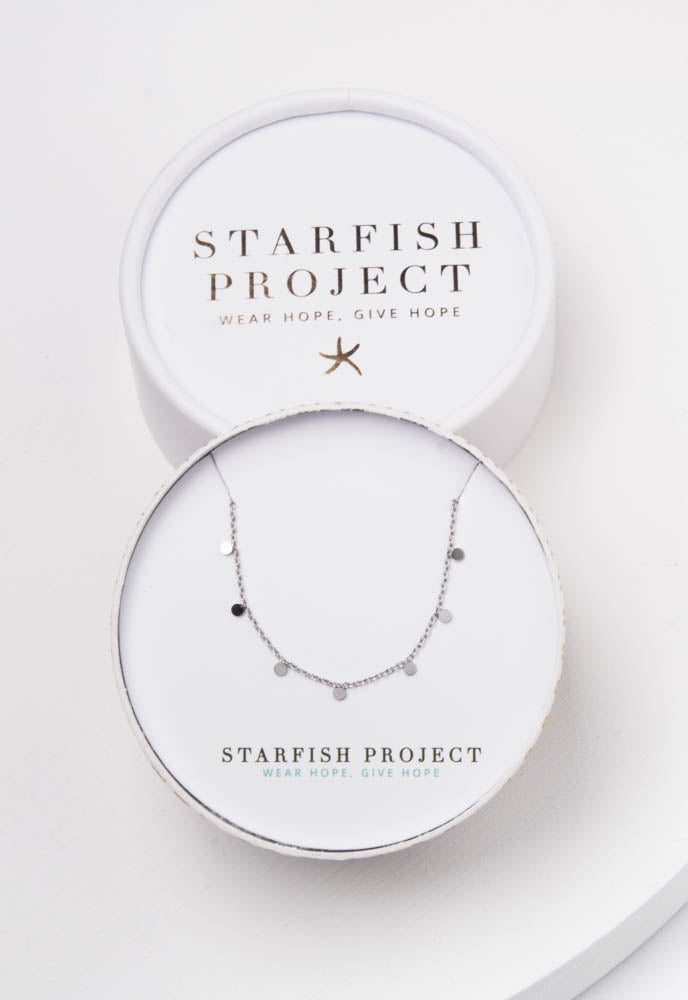 Evelyn Silver Drop Necklace