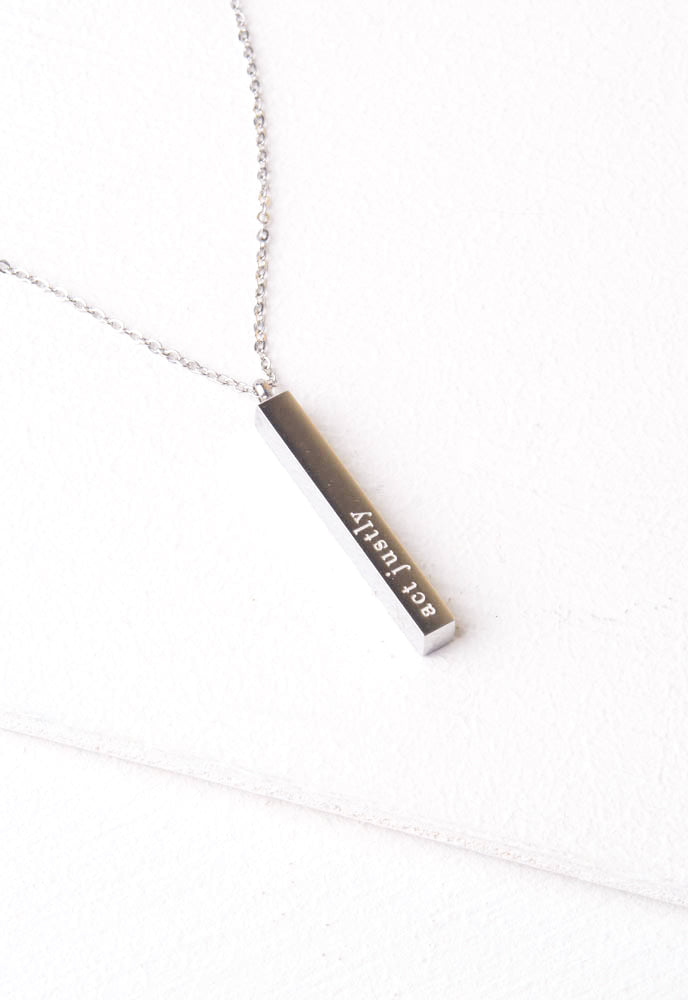 Give Justice Bar Necklace