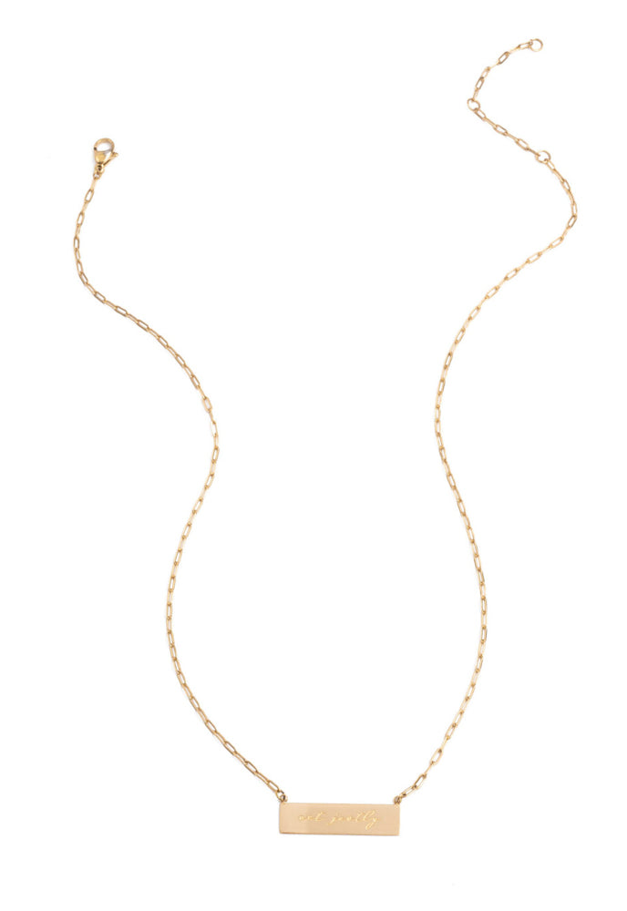 Give Mercy Gold Bar Necklace