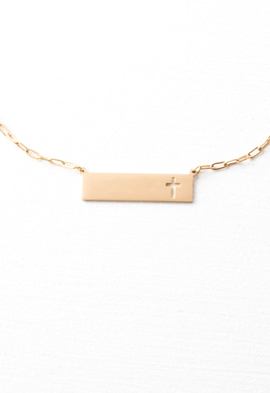 Tree of Life Cross Necklace in Gold