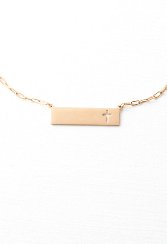 Tree of Life Cross Necklace in Gold