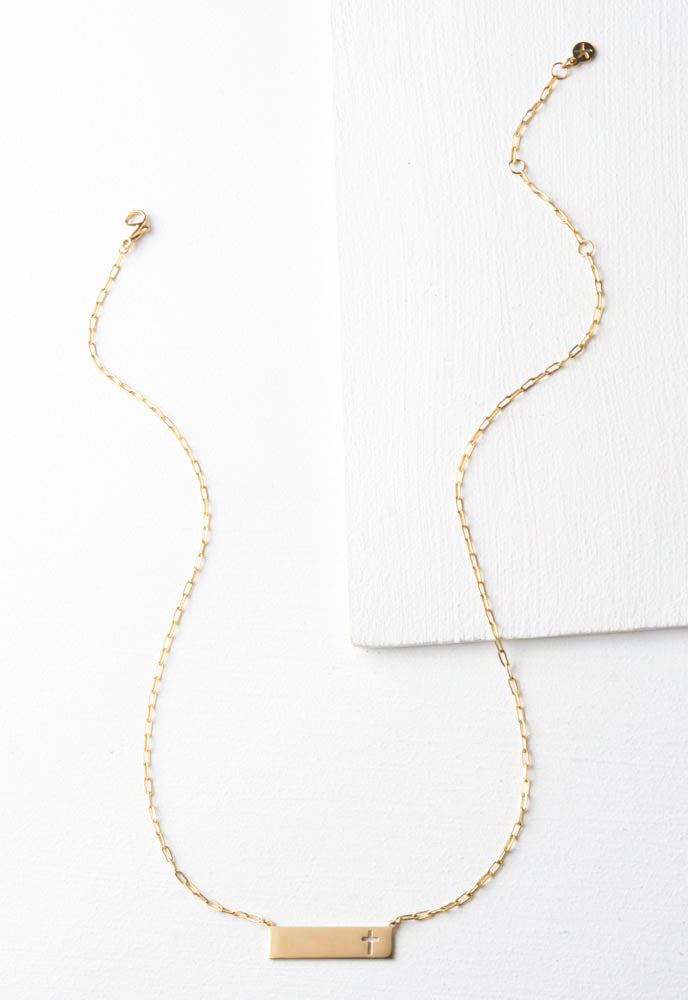 Tree of Life Cross Necklace in Gold
