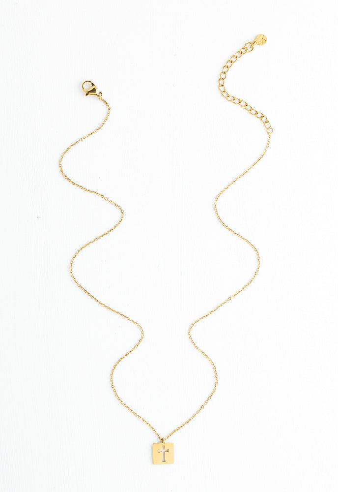 Axis Gold Cross Necklace