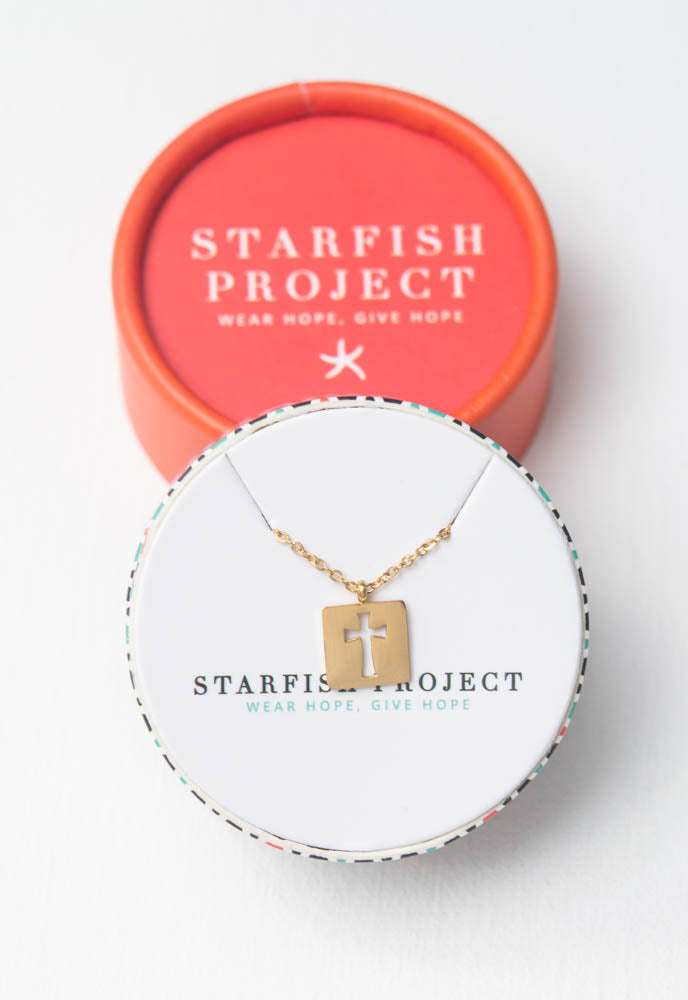 Axis Gold Cross Necklace