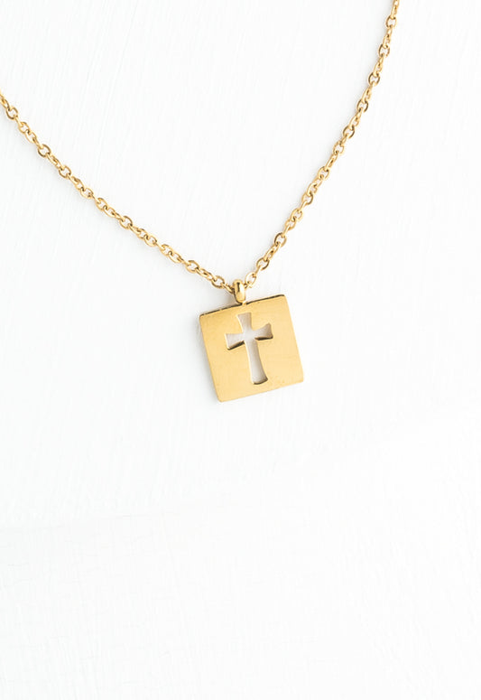 Axis Gold Cross Necklace