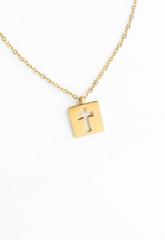 Axis Gold Cross Necklace
