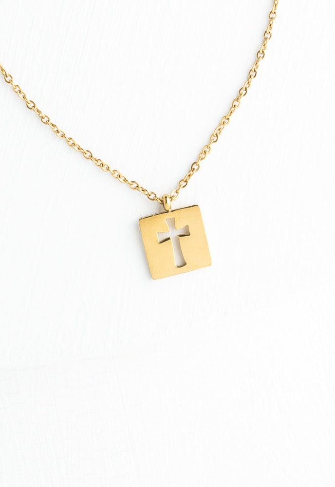 Axis Gold Cross Necklace