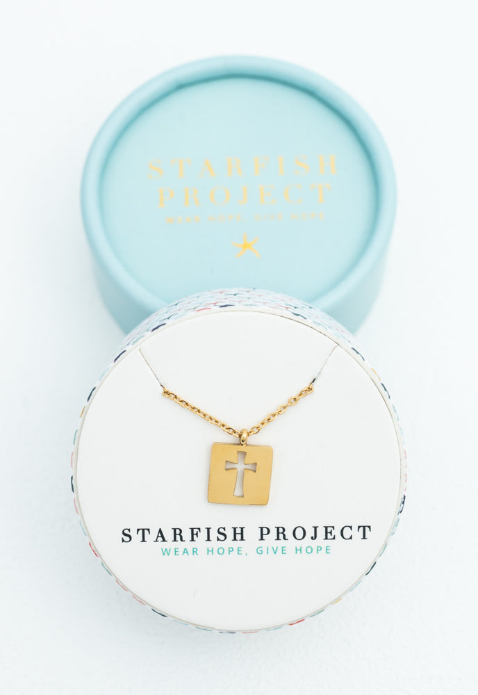Axis Gold Cross Necklace
