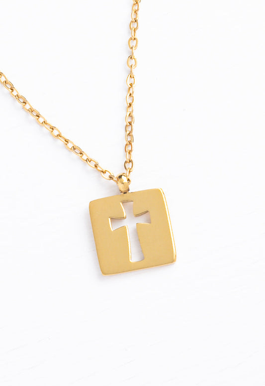 Axis Gold Cross Necklace