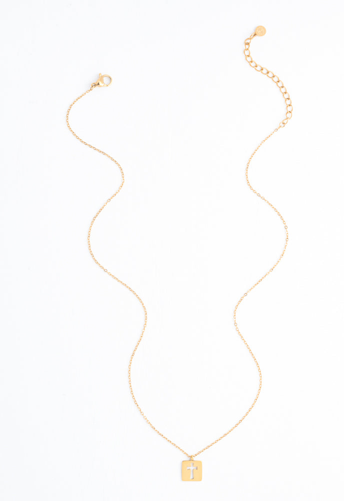 Axis Gold Cross Necklace