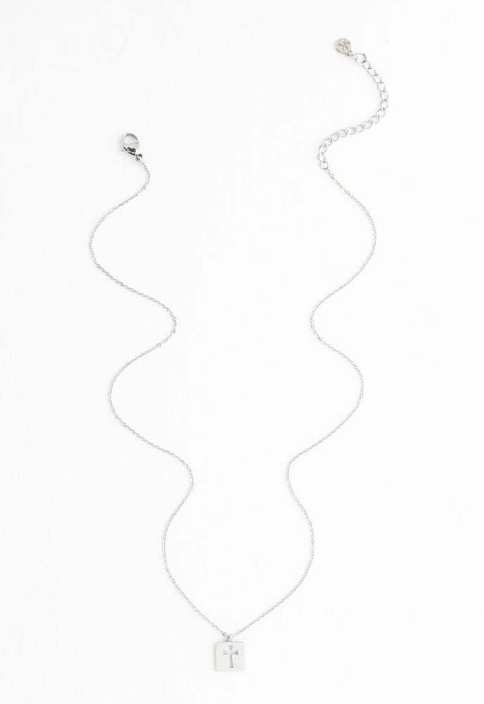 Axis Silver Cross Necklace