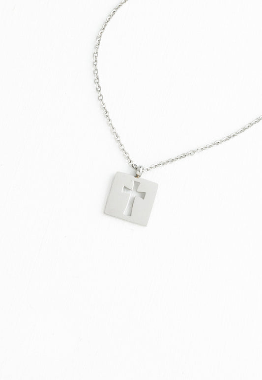 Axis Silver Cross Necklace