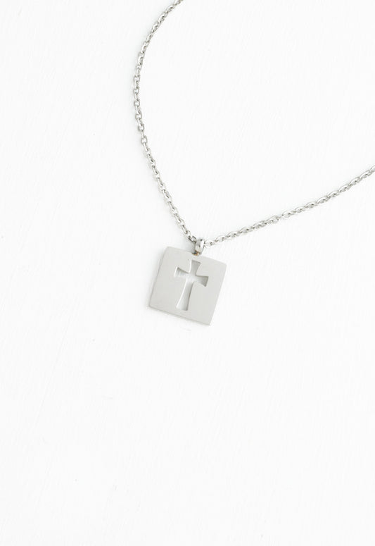 Axis Silver Cross Necklace
