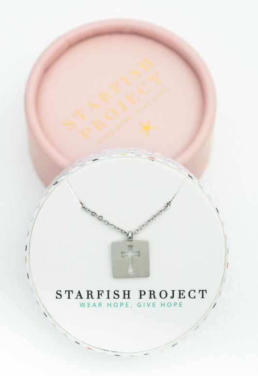 Axis Silver Cross Necklace
