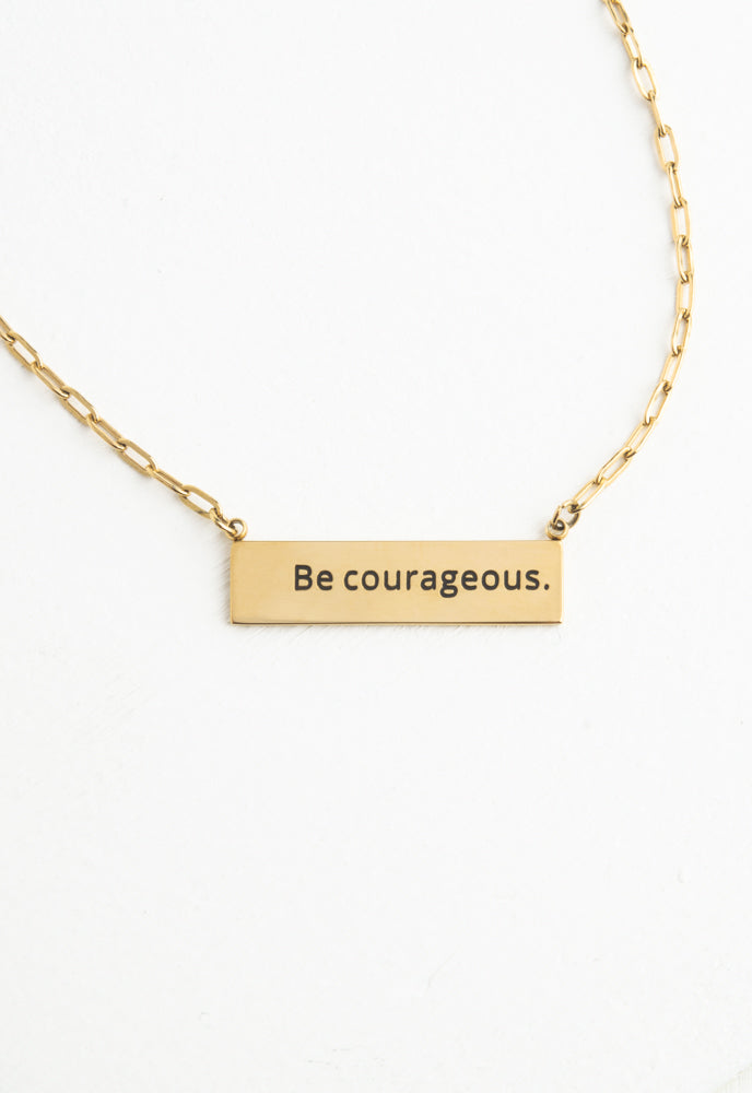 Courageous Gold Bar Necklace