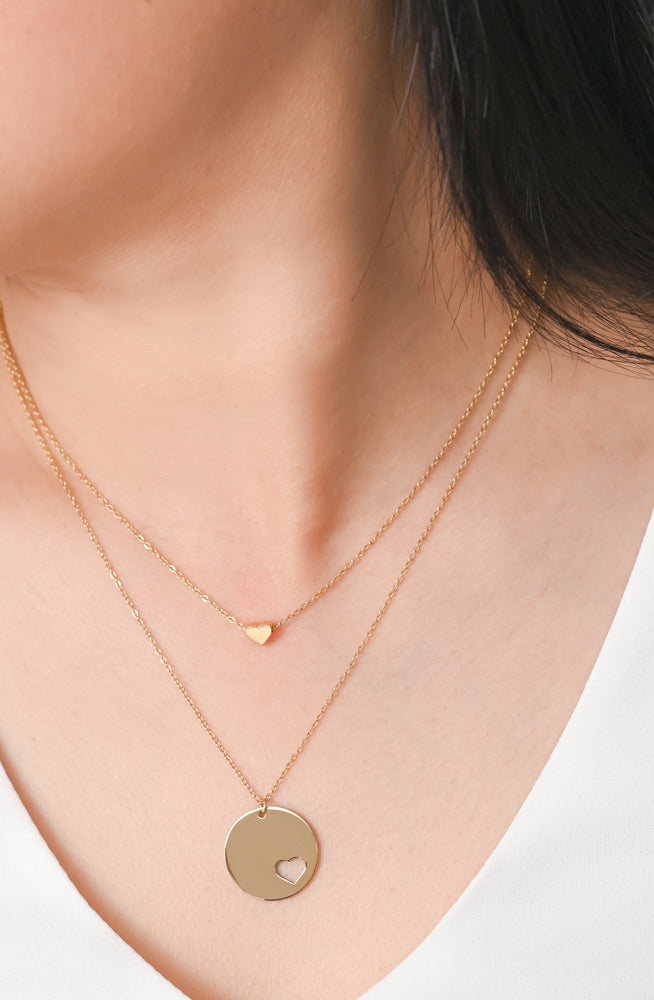 Forever In My Heart Necklace Set in Gold