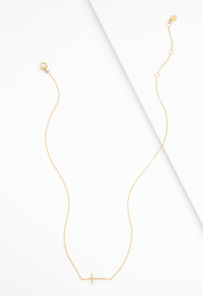 Radiant Cross Necklace in Gold