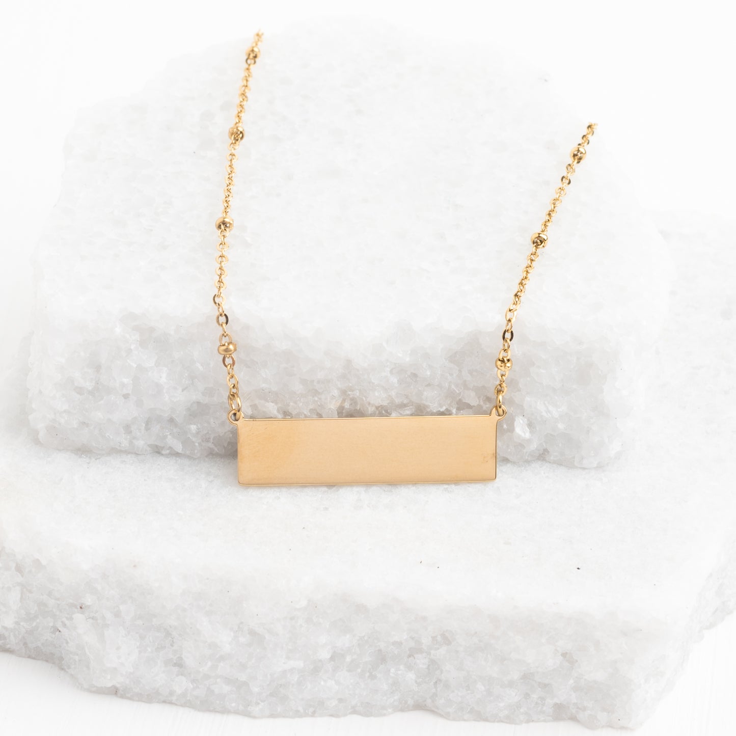 Engravable Gold Bar Necklace