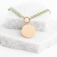 Engravable Round Pendant on Seeds of Hope Chain in Mint