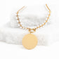 Engravable Round Pendant on Seeds of Hope Chain in Ivory