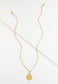 Engravable Round Pendant Gold Necklace