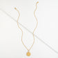 Engravable Round Pendant Gold Necklace