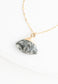 Fan Drop Necklace in Charcoal
