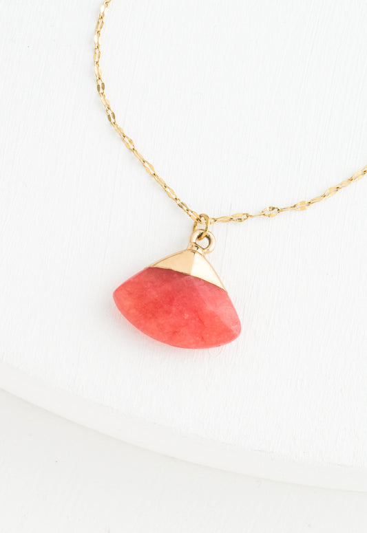 Fan Drop Necklace in Crimson