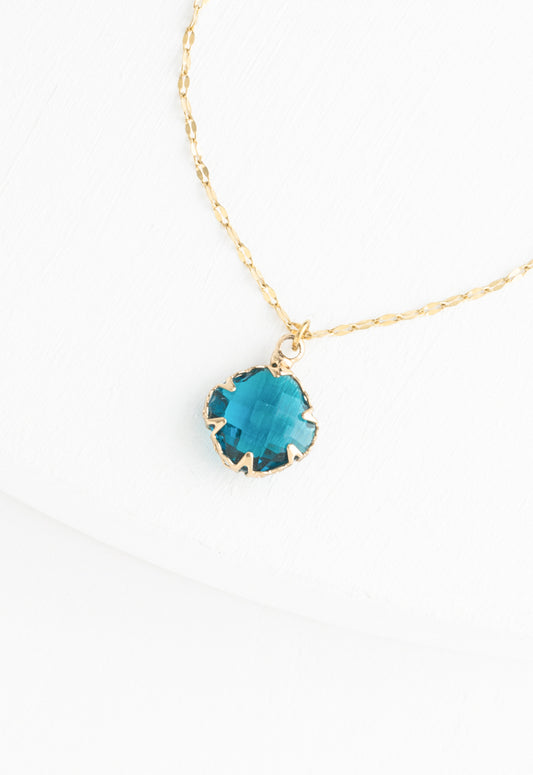 Anita Glass Necklace in Sapphire Blue