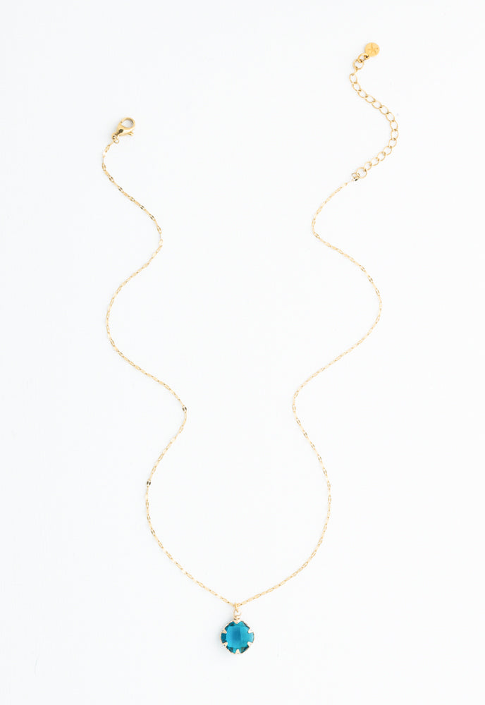 Anita Glass Necklace in Sapphire Blue