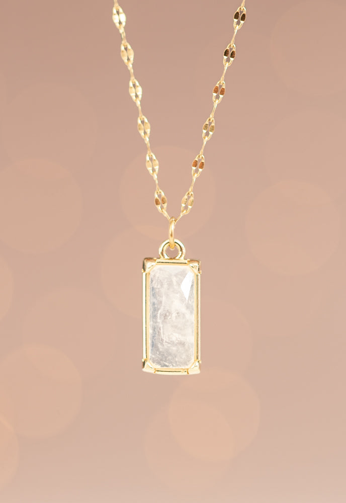 Moonlit Grace Necklace in Gold & Moonstone