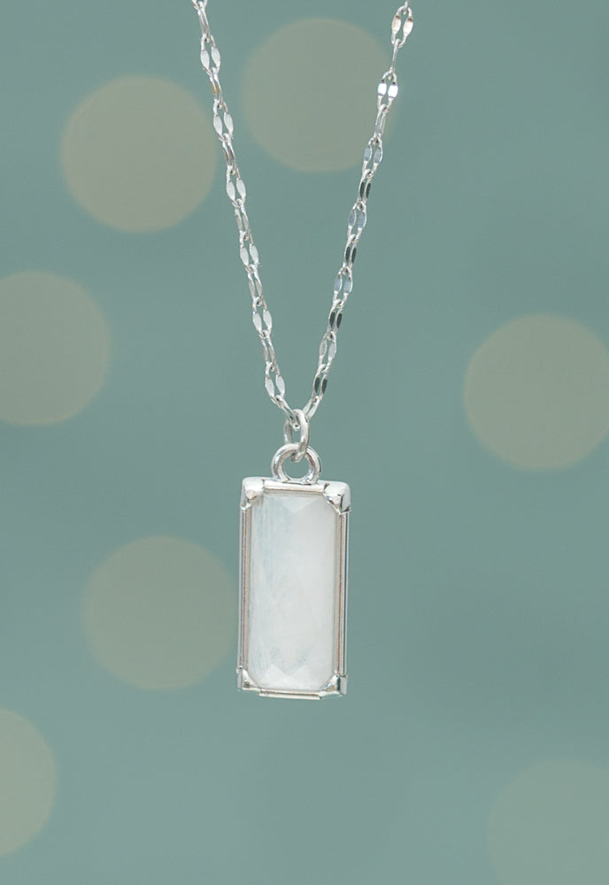 Moonlit Grace Necklace in Silver & Moonstone