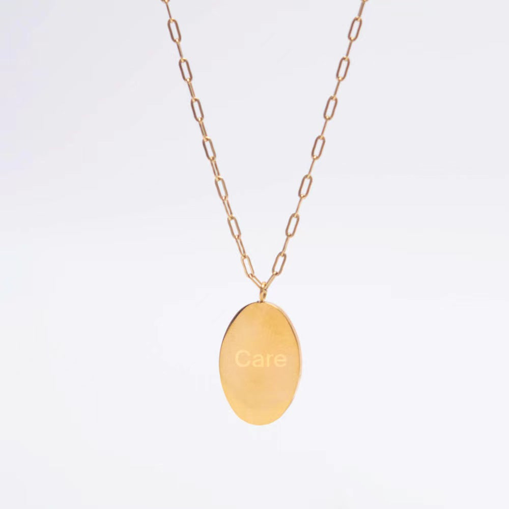 14k gold plated stainless steel pendant necklace gold