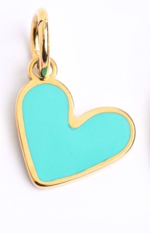 Enamel Heart Charm/Tiffany Blue