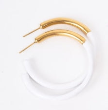 Dipped Tube Hoops - Enamel/White