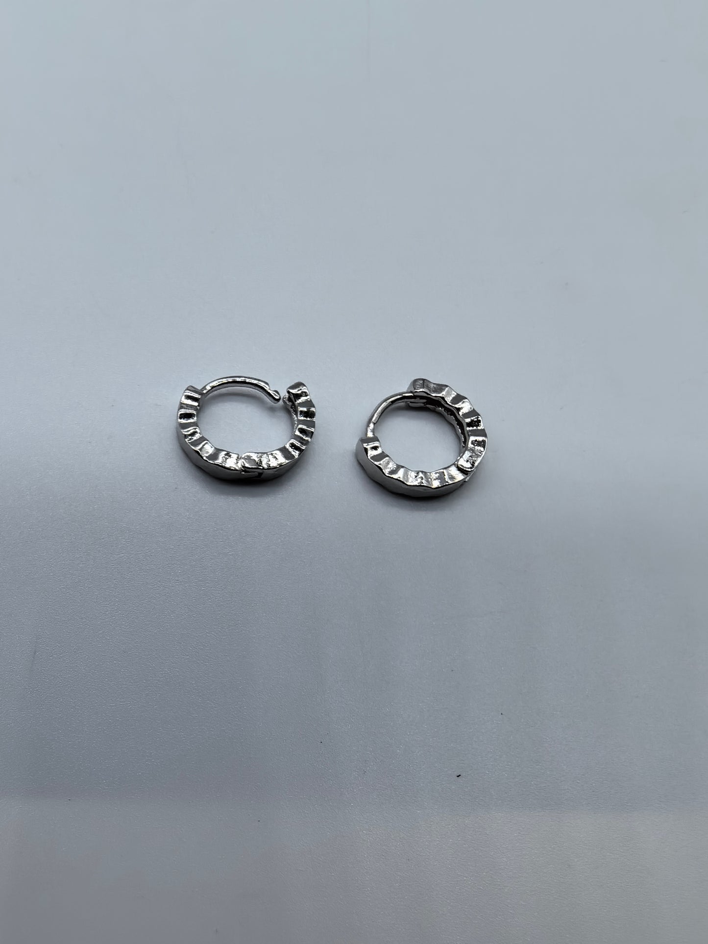 textured hoop silver